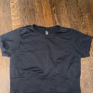 Aerie OFFLINE Black Sidewalk Short Sleeve Top